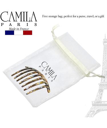 Camila Paris CP3186 4 French Handmade Side Comb | Strong Hold Grip Hair Clips for Women | Durable Styling Hair Accessories - Onyx - Buy Online on GoSupps.com