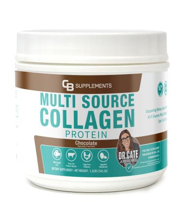 CB Supplements Multi Collagen Protein Hydrolyzed Collagen for Joint Skin Gut Hair & Nail Health Chocolate Flavored Powder with Types I II III V & X Grass-Fed & Clean 58 Servings