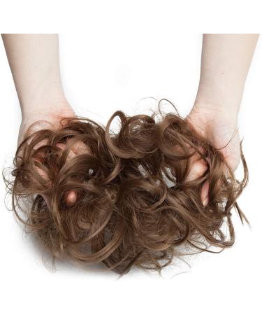 Tousled Hair Extensions Scrunchie - Brown Blonde Elastic Updo Ponytail - Buy Online on GoSupps.com