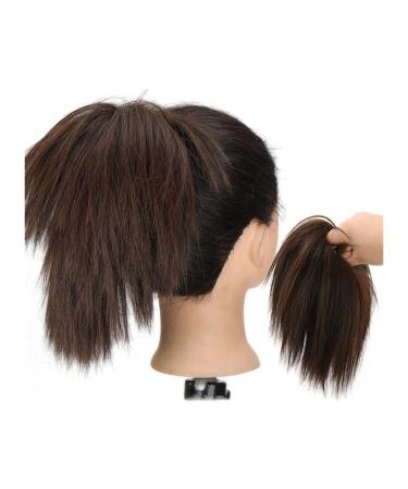 Hair Chignon Short Ponytail Extensions Synthetic Straight Hair Hair Bun with Elastic Band Hair Accessories Women Wig Hair Bun Messy Bun Hair Piece (Color : C)