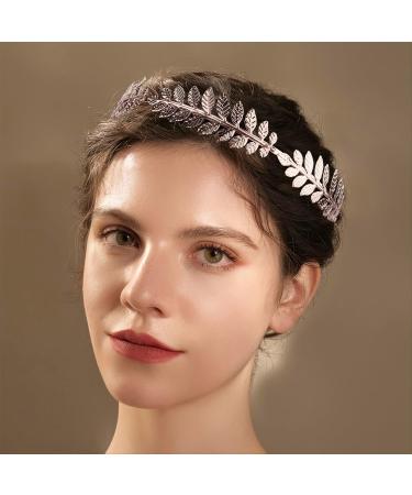 Tihebax Laurel Wreath Crown Roman Emperor Crown Gold Leaf Headband Gold Headpiece Goddess Headpiece Greek Crown for Men metal Silver - Buy Online on GoSupps.com