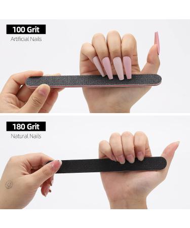 Professional Manicure Tools Kit - 100 Orange Sticks, 6 Nail Files, Buffer Block, Cuticle Stick, Fingernail Brush - Buy Online on GoSupps.com