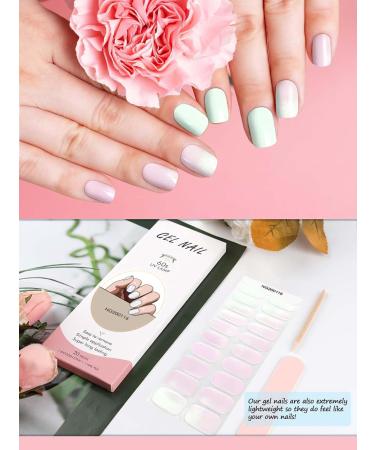 Kalolary Gel Nail Polish Strips Nail Gel Art Sticker Waterproof Full Nail Wraps Decal Sets with Nail File and Stick for Women Girls Nail Art Decor (UV/LED Lamp Required) (E) - Buy Online on GoSupps.com