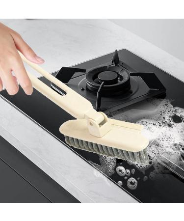 Crevice Brush Multi-Function Rotating Crevice Brush Kitchen Toilet Stove Brush Bathroom Tile Brush Cleaning Brush with Clip Scraper No Dead Angle Cleaning Brush Creamy - Buy Online on GoSupps.com
