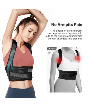 Posture Corrector Brace for Women Men - Breathable Back Straightener & Shoulder Support Trainer - Relief from Scoliosis, Neck and Shoulder Pain - Medium Size (Waist 27-34) - Buy Online on GoSupps.com
