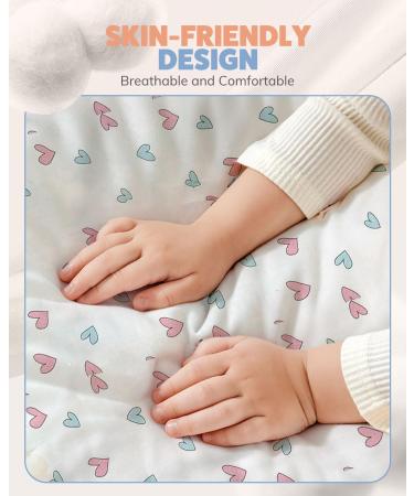 MOXTOYU 100% Cotton Baby Sleeping Bag 2.5 Tog with Detachable Sleeves and 2-way Zipper - Pink Love Design, Size L (12-18M) - Perfect Baby Gift and Essential for Newborns - Buy Online on GoSupps.com