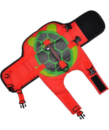 Dog Life Jacket - Adjustable Size with Handle for Swimming & Boating | Turtle Style (S) - Buy Online on GoSupps.com
