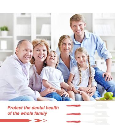 Skhaovs 230-Piece Double-Sided Soft Silicone Interdental Brushes & Toothpicks for Effective Tooth Cleaning - Light Red - Buy Online on GoSupps.com
