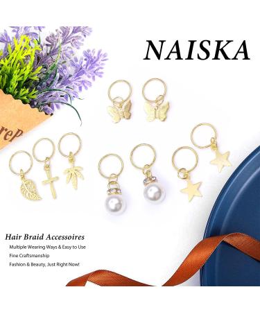 NAISKA 20Pcs Gold Butterfly Hair Braid Dreadlock Clips - Colorful Charms & African Beads Jewelry for Women - Buy Online on GoSupps.com