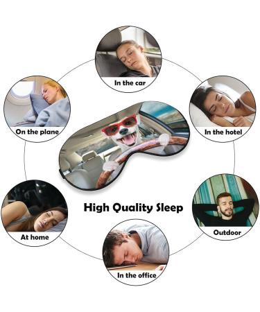 LynaRei Funny Dog Drives A Car Sleep Mask - Adjustable Soft Eye Mask for Men and Women - Travel and Nap Style - Buy Online on GoSupps.com