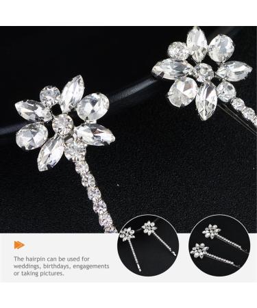 Beaupretty 6 Pairs Bridal Rhinestone Barrette girl hair accessories wedding hair clips for brides hair accessories for bride 90s hair accessories pearl bobby wedding hair pin Women Hair Clips - Buy Online on GoSupps.com