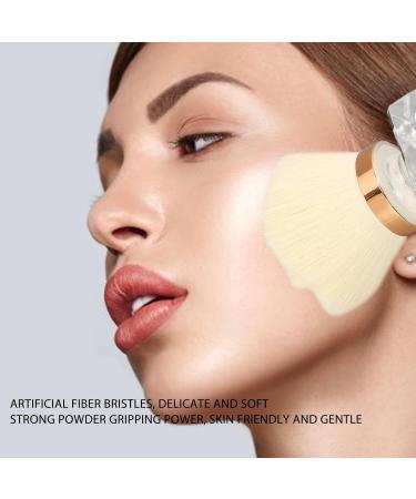Makeup Foundation Brush Synthetic 2pcs Strong Grasping Power Transparent Base Loose Powder Foundation Brush for Home - Buy Online on GoSupps.com