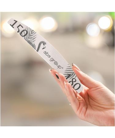 ABA Group Flamingo Set of 100 Nail Files 150/180 - Professional Nail Files - Crescent Moon - Foil Accessories for Additional and Gel Nails - Disposable Files for a Beauty Salon - Nail Dart Set - Buy Online on GoSupps.com