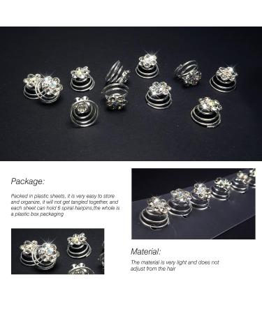 TUUXI 84pcs Rhmeta Title: inestone Crystal Twisters Set - Spiral Hair Pins for Wedding and Prom - Buy Online on GoSupps.com