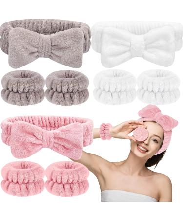 Microfiber Women's Headbands and Wristband Set for Face Washing and Makeup - Soft, Stretchy, and Durable - 9 PCS (Beige Pink White) - Buy Online on GoSupps.com