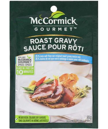 McCormick Gourmet Premium Quality Dry Sauce Mix Roast Gravy Less Salt 32g Case Pack 12 Count