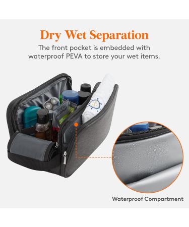 Lifewit Large Black Toiletry Bag for Men | Double Zipper Travel Shaving Dopp Kit | Water-Resistant Organizer for Toiletries and Accessories - Buy Online on GoSupps.com