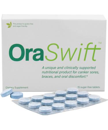 Oraswift All Natural Canker Sore Medicine and Mouth Sores Relief | Effective for Mouth Ulcers, Cold Sores, Dry Mouth, Stomatitis, Gingivitis | Supports Fast Healing of Mucosal Lining in The Mouth