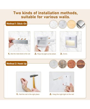 2-Pack Motion Detector LED Night Light - Battery Operated 3 Modes for Kids' Rooms Hallways & More - Natural White - Buy Online on GoSupps.com