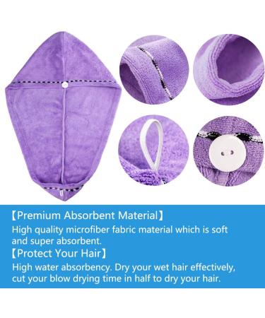3 Pezzi Asciugamani Capelli Turbante in Microfibra - Asciugamani Asciugacapelli con Chiusura Bottone | Impermeabili e Veloce Asciugatura - Buy Online on GoSupps.com