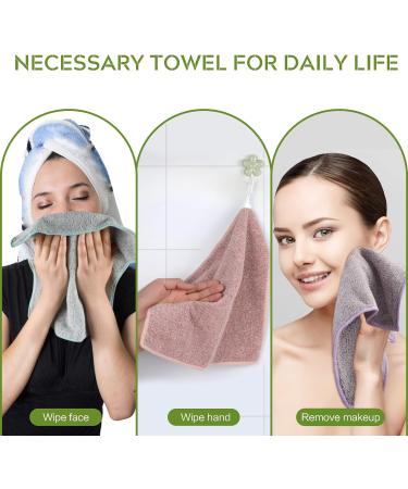 SINLAND Microfiber Face Towels 12x12 6 Pack | Ultra Soft Facial Washcloths in Curry, Green, and Purple - Buy Online on GoSupps.com