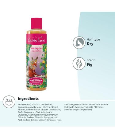 Childs Farm Organic Fig Kids Shampoo 250ml - Gentle Detangling & Nourishing Formula for Fine Hair | Suitable for Dry, Sensitive, Eczema-prone Skin & Scalp - Buy Online on GoSupps.com