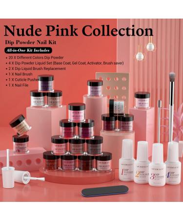 AZUREBEAUTY 29 Pcs Dip Powder Nail Kit | Fall Winter 20 Colors | Professional Dipping Powder System with Top/Base Coat | French Nail Art Manicure Set - Buy Online on GoSupps.com