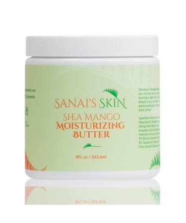 Sanai's Skin Moisturizing Body Butter | Shea Mango Moisturizing Butter | Moisturizing & Nourishing for Normal to Dry Skin | Shea Butter Mango Butter Sweet Almond Oil - 8 oz