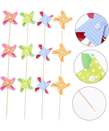 HOMSFOU 18pcs Mini Pinwheel Stakes Pinwheel Cupcake Toppers Kids Party Favors Wind Spinner Cake Topper Diy Pinwheel Bath Toys for Babies Cupcake Picks Baby Lip Gloss Self Made Bamboo As Shown 18pcs - Buy Online on GoSupps.com