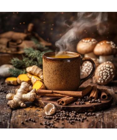 Heapwell Mushroom Spice Blend Superfood Powder with Lions Mane Reishi Cacao Cinnamon Ginger Turmeric & Black Pepper Nootropic for Energy Focus Digestion Immune Support 30 Servings - Buy Online on GoSupps.com