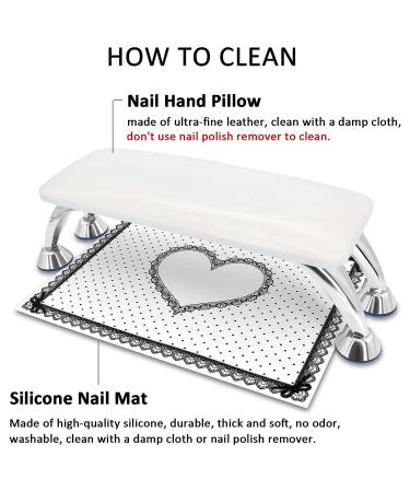 Nail Arm Rest - Microfiber Leather Manicure Hand Pillow for Nail Techs - White - Buy Online on GoSupps.com