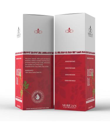 Buy Morgan Cosmetics Organic Rosehip Seed Oil - Cold Pressed Rose Oil for Face | Acne Scars Treatment (2 fl. Oz - Buy Online on GoSupps.com