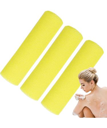 African Bath Sponge African Mesh Cloth Shower Net Scrubber Washcloth - Elastic Bath Sponges Dead Skin Removal for Women & Men Daily Use Yellow - Buy Online on GoSupps.com