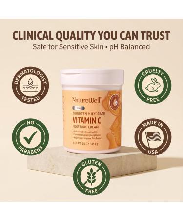 NATURE WELL Clinical Brighten & Hydrate Vitamin C Moisture Cream Skincare for Face Body & Hands Revitalizes Dull-Looking Skin Promotes A Glowing Complexion Helps Visibly Improve Skin Texture 10oz 10 Ounce (Pack of 1) - Buy Online on GoSupps.com