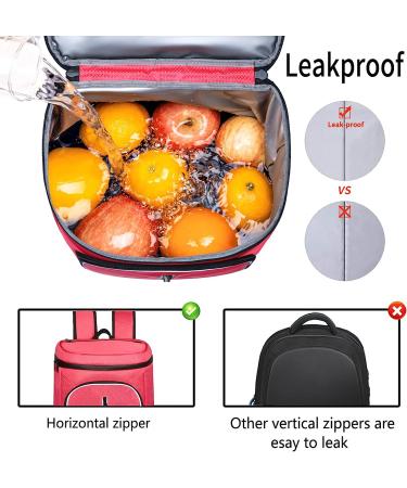 Forich Waterproof Soft Cooler Backpack - Insulated Leak Proof Portable Bag for Work, Travel, Beach, Camping - Watermelon Red - Buy Online on GoSupps.com
