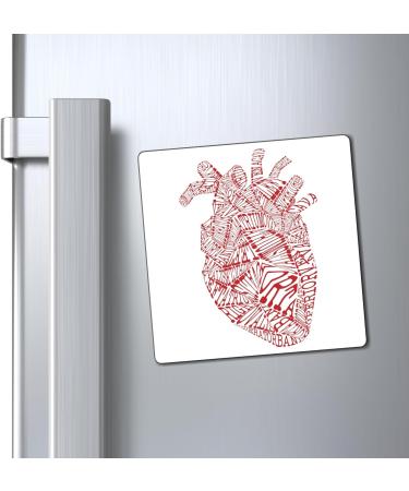 Anatomical Heart Funny Nurse T-Shirt | Nurse Appreciation | Nurse Shirts | Registered Nurse Graduation Gift | Doctor Gift Magnets 3" 3" - Buy Online on GoSupps.com