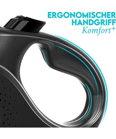 Dog is K nig 5m Roller Leash | High-Quality Extendable Dog Leash for Small & Large Dogs | Robust with Smart Brake System | Ideal for 15-50kg - Night Black - Buy Online on GoSupps.com