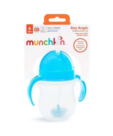 Munchkin Any Angle Click Lock Weighted Straw Trainer Cup  Blue  7 Oz 1 Count (Pack of 1) Blue - Buy Online on GoSupps.com