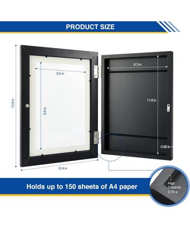Sank Kids Art Frame: Front Opening Changeable Picture Display for DIN A4 Art Storage - Black 1 Pack - Buy Online on GoSupps.com