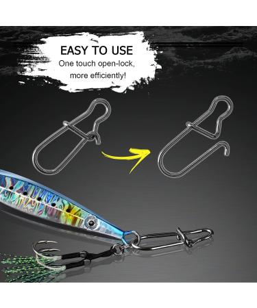 AMYSPORTS High Strength Fishing Snap Clip Duo Lock Snap Swivel | Stainless Quick Change Snaps | Solid Black Nickel | 66lb | 100pcs - Buy Online on GoSupps.com