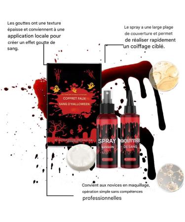  Gwtdtoad False Blood Hemoglobin Make-Up Kit Liquid Soap Cleanser Face Makeup for Vampire Zombie Costumes Men Women - Buy Online on GoSupps.com