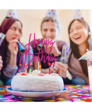 10Pcs Happy Birthday Cupcake Toppers rose red Glitter with Happy Birthday Letter Cake Topper Decoration for Birthday rose red Theme Party (Rose Red) - Buy Online on GoSupps.com