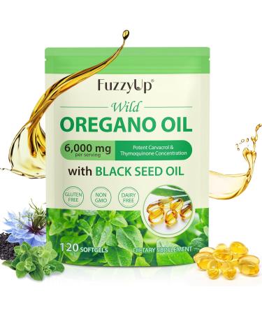  FuzzyUp FuzzyUp Oregano Oil 6000 mg with Black Seed Oil 200 mg 120 Softgels Maximum Strength 165 mg of carvacrocense - Buy Online on GoSupps.com