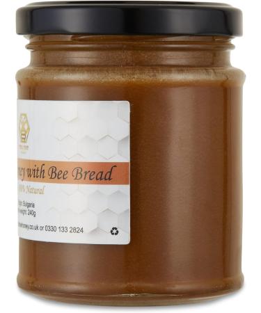 Raw Honeydew Honey with Bee Bread 240g Pure Bee Bread Honey Pure-Unpasteuriesed 100% Natural No Preservatives Honey with Bee Brread - Buy Online on GoSupps.com