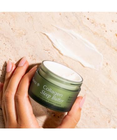 Collagen Sleep Butter Night Cream with Vegan Collagen Hyaluronic Acid & Melatonin Complex Hydrating Overnight Moisturizer for Dry or Mature Skin - Buy Online on GoSupps.com
