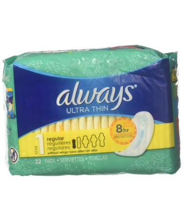 Always Pads Ultra Thin Without Wings Regular 22 Pads