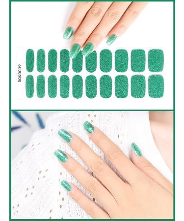 Kalolary Gel Nail Polish Strips Semi Cured Nail Gel Art Sticker Waterproof Full Nail Wraps Decal Sets with Nail File and Stick for Women Girls Nail Art Decor (UV/LED Lamp Required) (Shiny Green) - Buy Online on GoSupps.com