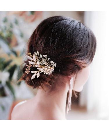 FRCOLOR 1pc Wedding Hair Comb Bridal Headpiece Wedding Hair Clips Floral Hair Comb Pearl Crystal Hair Comb Rhinestone Hair Comb Clip Pearl Hair Pin Wedding Accessories Bride European Style - Buy Online on GoSupps.com