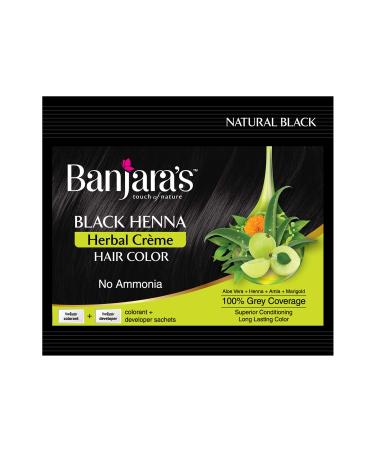 Banjaras Black Henna Herbal Creme Hair Color - Superior Conditioning & Herbal Creme Hair Color - 40 grams