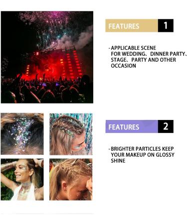 RoseFlower 2pcs Body Glitter Gel Glitter Gel Makeup for Face Hair Body Sparkling Glitter Gel Shimmer Liquid Eyeshadow Holographic Glitter Body Paint for Concerts Festival Rave Accessories - Buy Online on GoSupps.com